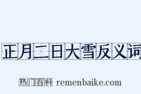 正月二日大雪反义词是什么意思的图片